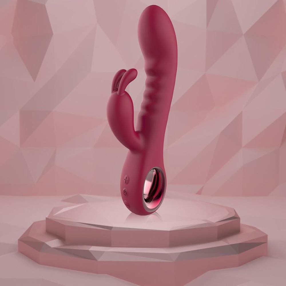 Вибратор кролик рельефный Dream Toys Glam Rabbit Vibe красный, 22.5 х 4 см фото №10 — секс игрушки: Украина, NO TABOO