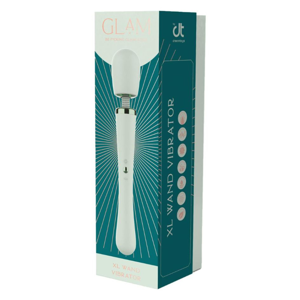 Вибратор микрофон Dream Toys Glam XL Wand Vibrator мятный, 30.5 см х 5.2 см фото №3 — секс игрушки: Украина, NO TABOO
