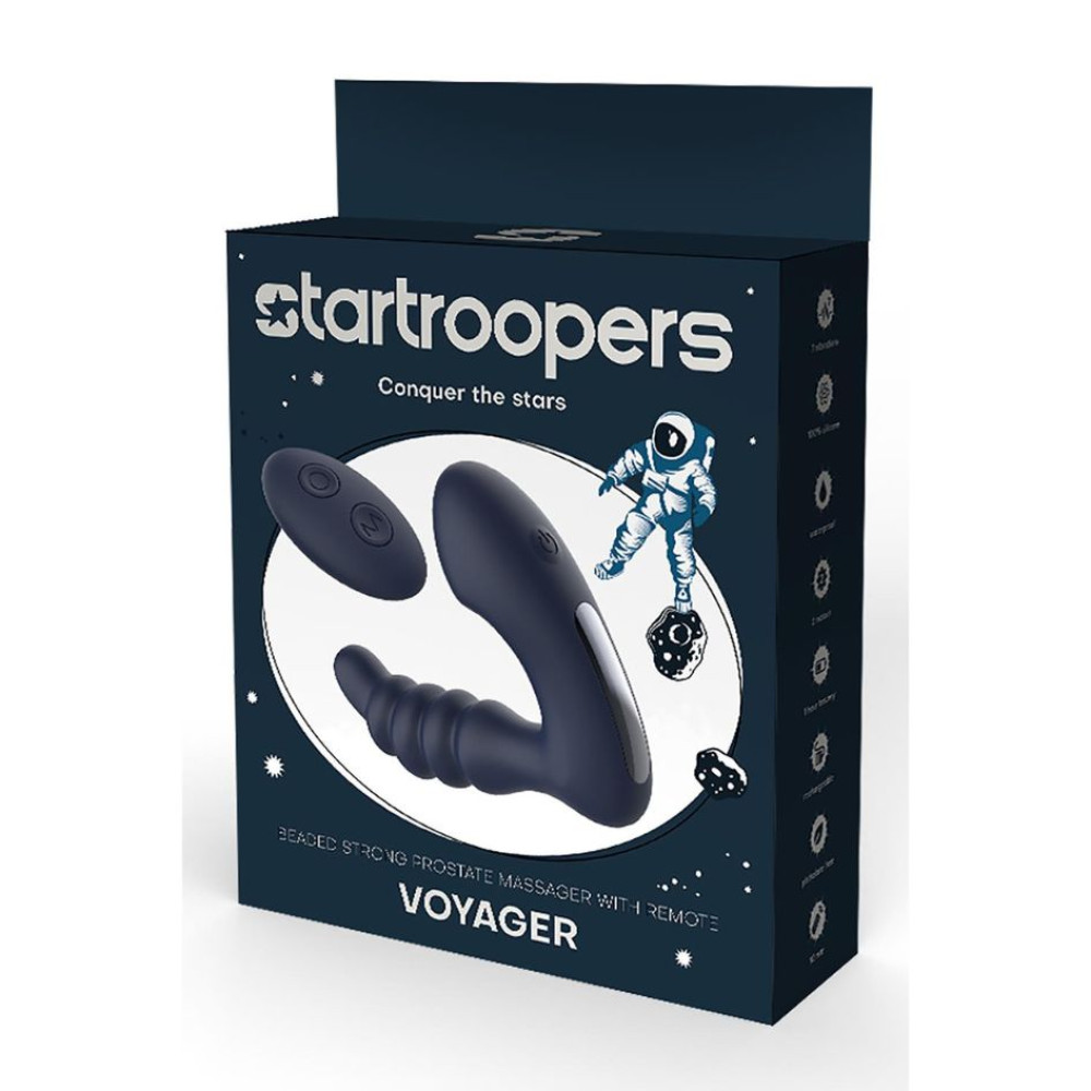  Массажер простаты с бусинами Startroopers Voyager Prostate Massager с пультом, 13.5 см х 3.1 см фото №3 — секс игрушки: Украина, NO TABOO