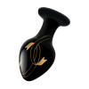 Анальная пробка стеклянная, 8.9 х 4 см, Secret Kisses Handblown Glass Plug с узором, черная фото №2 — секс игрушки: Украина, NO TABOO
