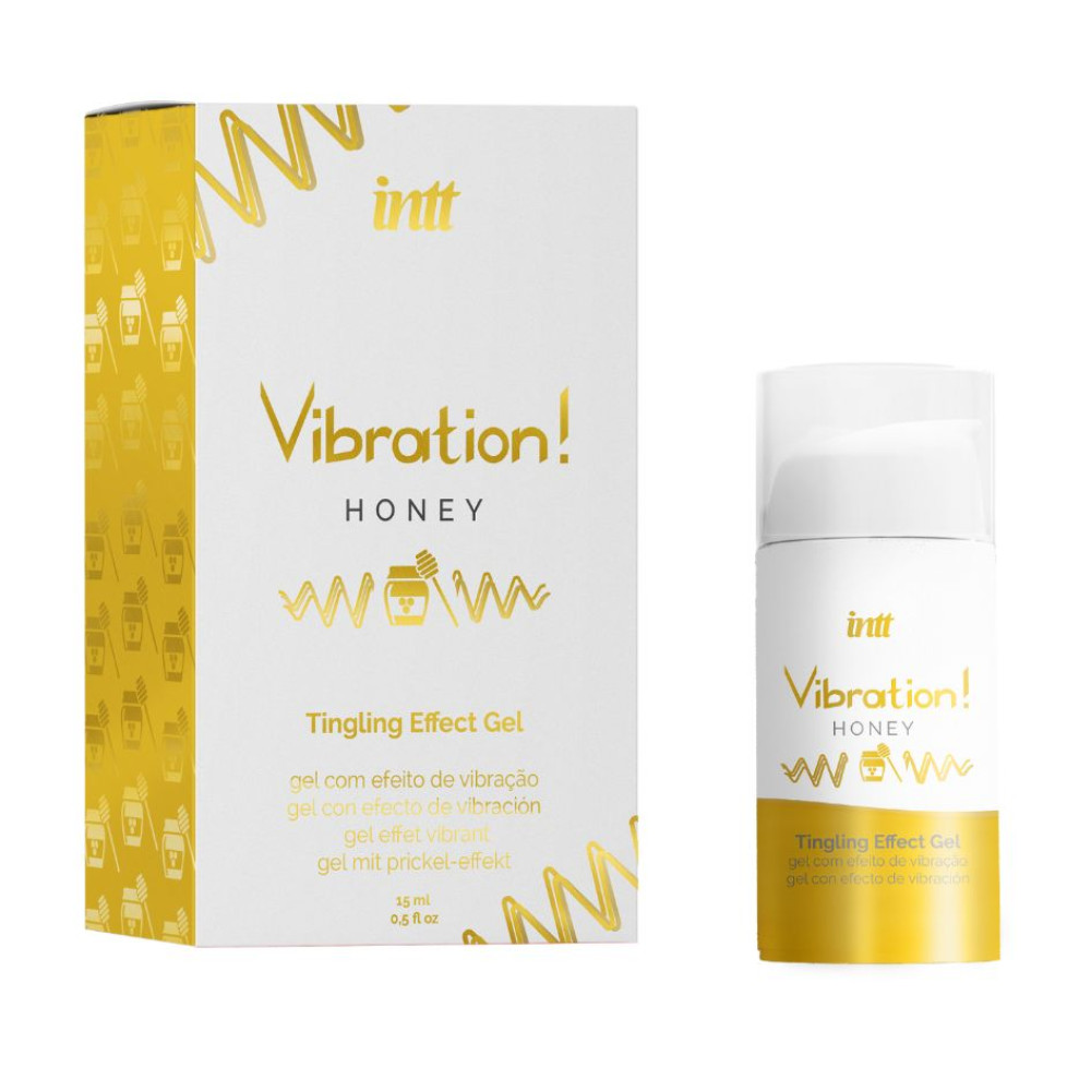 Жидкий вибратор New Intt Vibration Honey со вкусом меда, 15 мл, фото №0 — секс шоп Украина, NO TABOO
