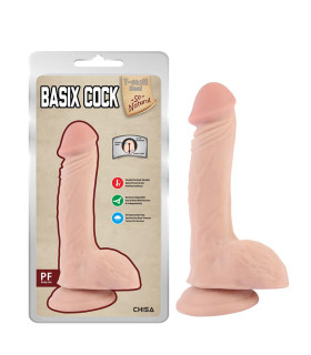 Реалистичный фаллоимитатор Chisa Basix Cock Flesh хребтом на присоске, 22.5 см х 4.2 см - No Taboo