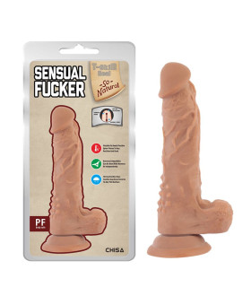Реалистичный фаллоимитатор рельефный Chisa Sensual Fucker Latin с хребтом на присоске, 19.5 см х 4.5 см - No Taboo