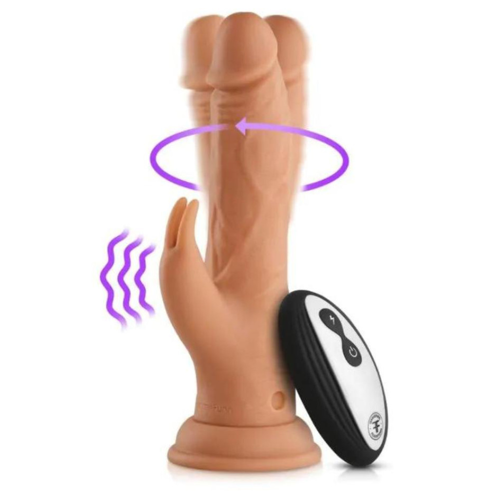 Вибратор-кролик на присоске FemmeFunn Vortex Wireless Turbo Rabbit с пультом управления, беж, 21 см х 4 см фото №3 — секс игрушки: Украина, NO TABOO