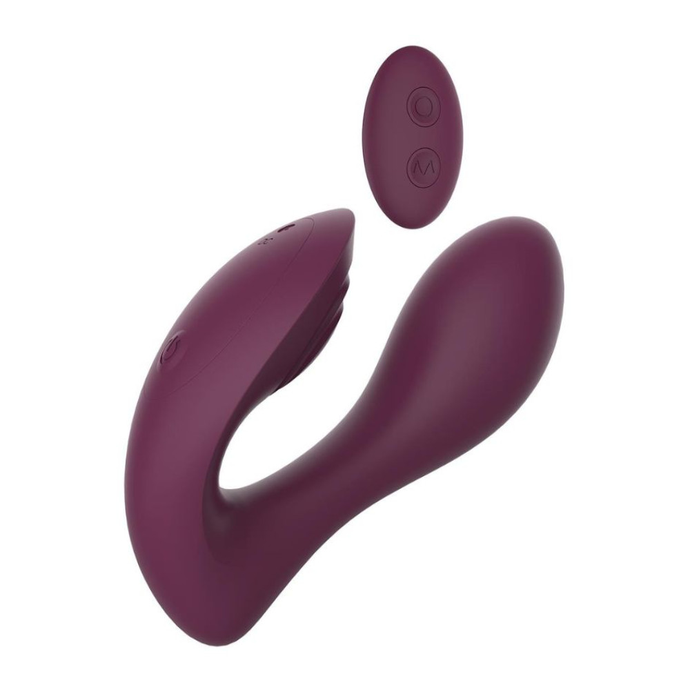 Вибратор двойной стимуляцией с пультом управления Dream Toys Essentials Ultra Dual Vibe фиолетовый, 13 х 3.7 см фото №2 — секс игрушки: Украина, NO TABOO