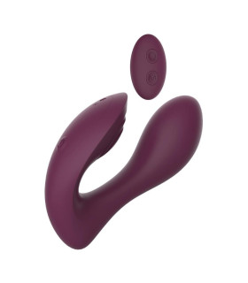 Вібратор подвійною стимуляцією з пультом управління Dream Toys Essentials Ultra Dual Vibe фіолетовий, 13 х 3.7 см - No Taboo