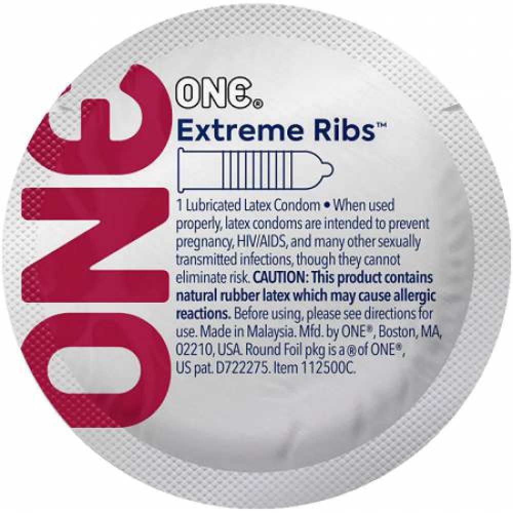 Презерватив рельефный One Extreme Ribs, латексный, 1 шт. (215392)