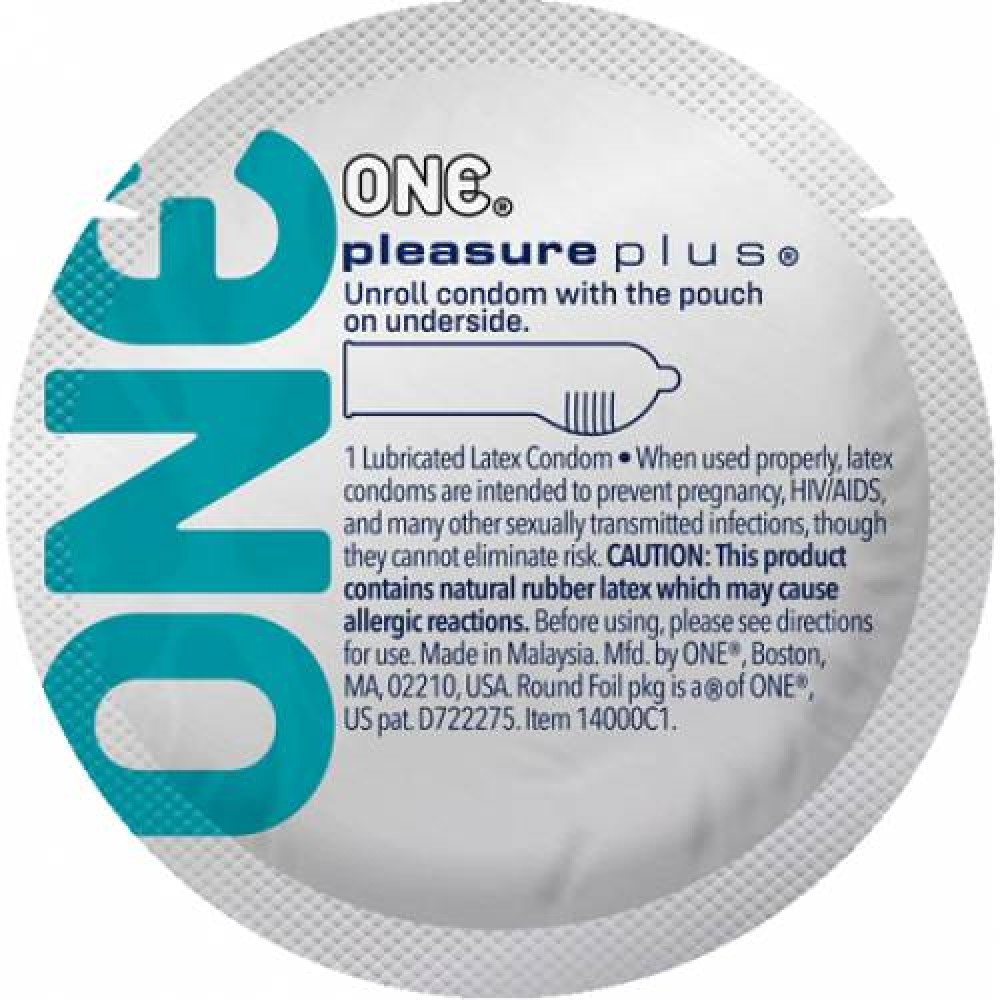 Презерватив One Pleasure plus з повітряною ребристою капсулою, 1 шт (215393)