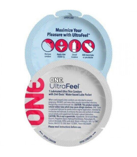 Презерватив ультратонкий One UltraFeel, с дополнительным пакетиком смазки, латексный, 1 шт. - No Taboo