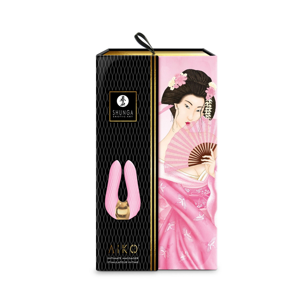Клиторальный вибратор Shunga Aiko нежного розового цвета, 10.5 см х 6.5 см фото №6 — секс игрушки: Украина, NO TABOO