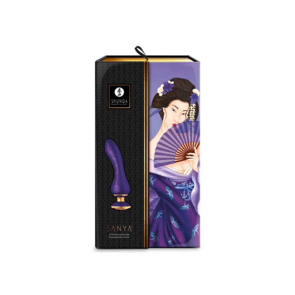 Вибратор Shunga Sanya с ручкой на подсветке, фиолетовый, 18.5 см х 3.8 см фото №5 — секс игрушки: Украина, NO TABOO