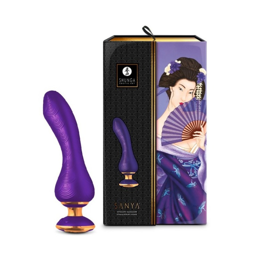 Вибратор Shunga Sanya с ручкой на подсветке, фиолетовый, 18.5 см х 3.8 см фото №0 — секс игрушки: Украина, NO TABOO