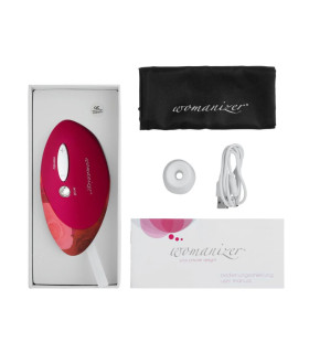 Клиторальный стимулятор Womanizer Pro W500 Red/Rose с цветочным принтом, красный - No Taboo
