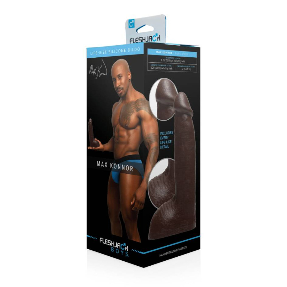 Фаллоимитатор реалистичный силиконовый Fleshjack Boys Max Konnor Dildo, черный, 24 см х 4.9 см фото №2 — секс игрушки: Украина, NO TABOO
