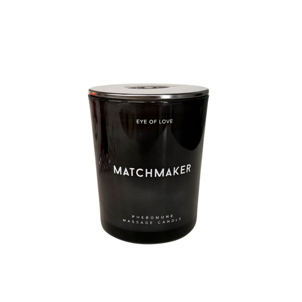 Массажная свеча с феромонами Eye Of Love Matchmaker Black Diamond в стакане, черная, 180 мл, фото №4 — секс шоп Украина, NO TABOO