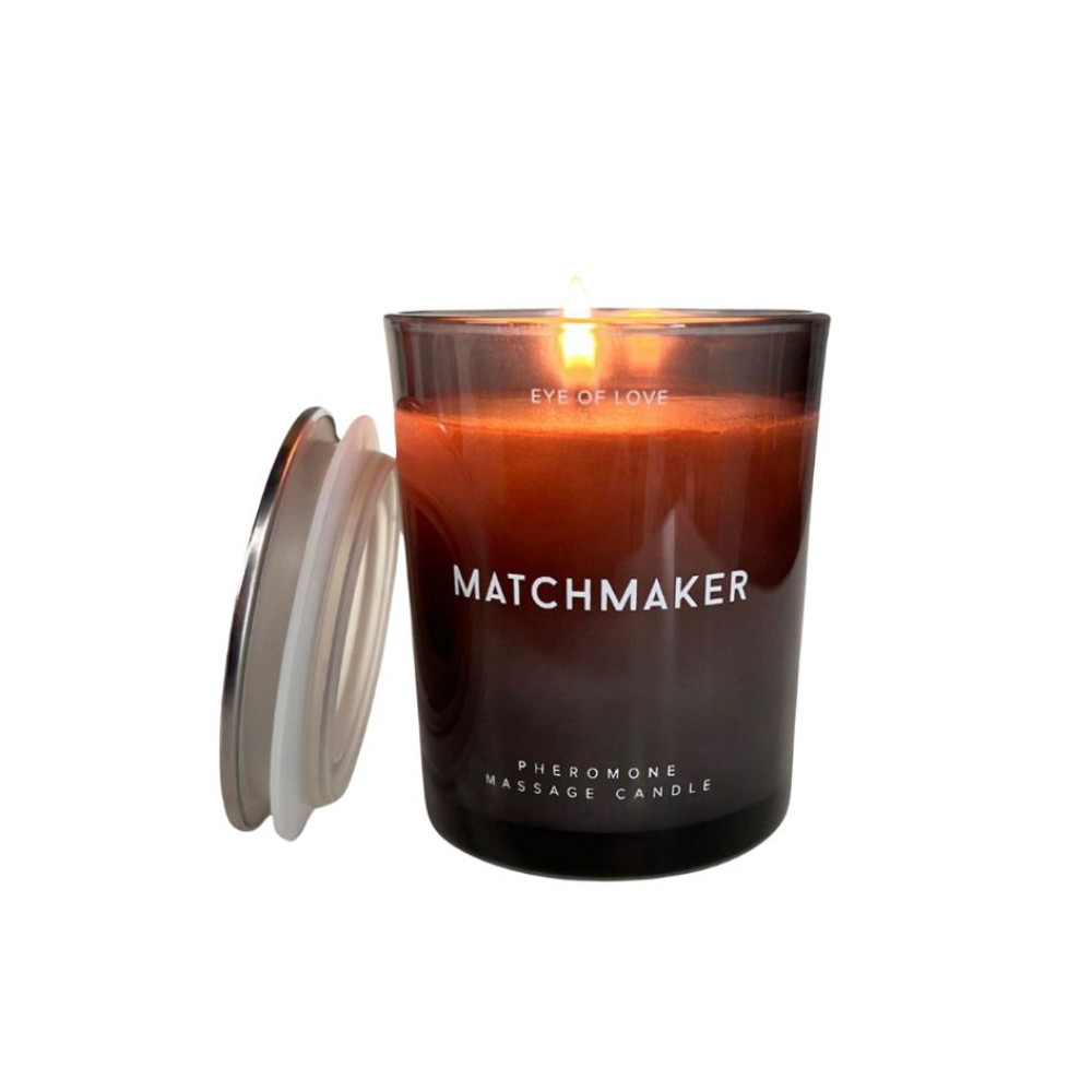 Массажная свеча с феромонами Eye Of Love Matchmaker Black Diamond в стакане, черная, 180 мл, фото №2 — секс шоп Украина, NO TABOO