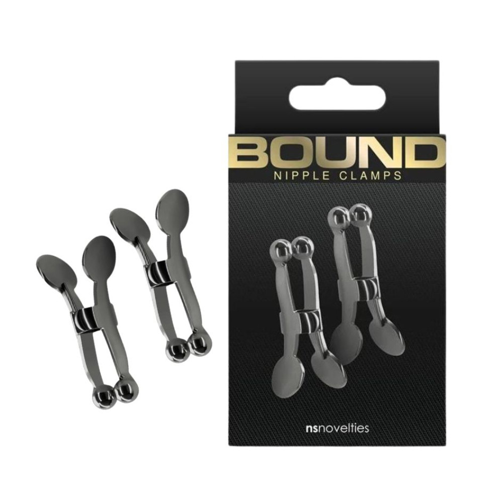 Зажимы для сосков NS Novelties Bound Heavy-Duty, черный металлик, фото №0 — секс шоп Украина, NO TABOO