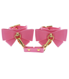 Наручники с бантиками Taboom Malibu Wrist Cuffs из веганской кожи, розовые - No Taboo