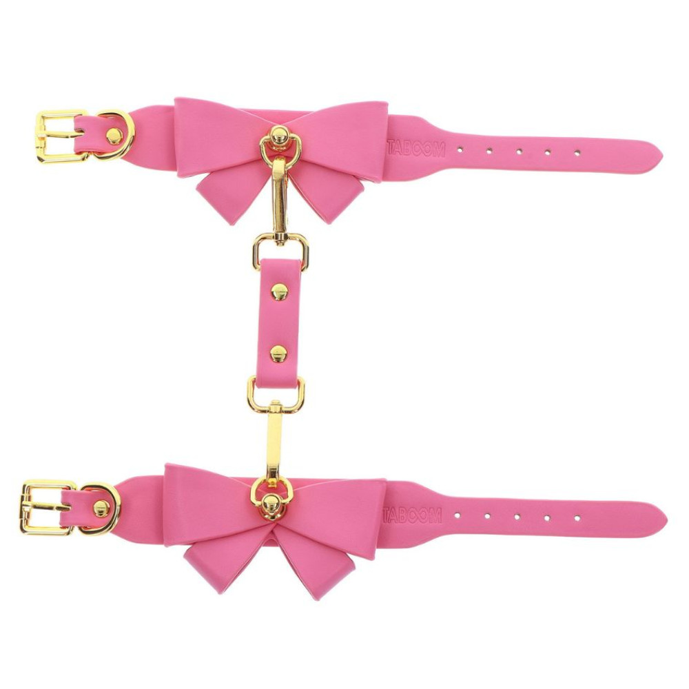 Наручники с бантиками Taboom Malibu Wrist Cuffs из веганской кожи, розовые , фото №8 — секс шоп Украина, NO TABOO