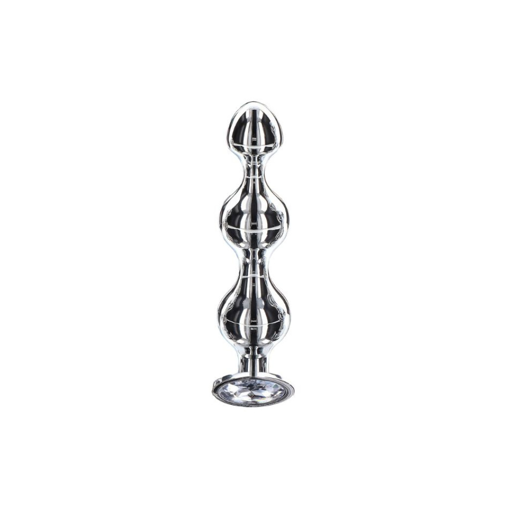 Анальна ялинка М металева зі стразами ToyJoy Anal Play Diamond Star Beads срібна, 11.7 см х 2.7 см фото №2 — секс игрушки: Украина, NO TABOO