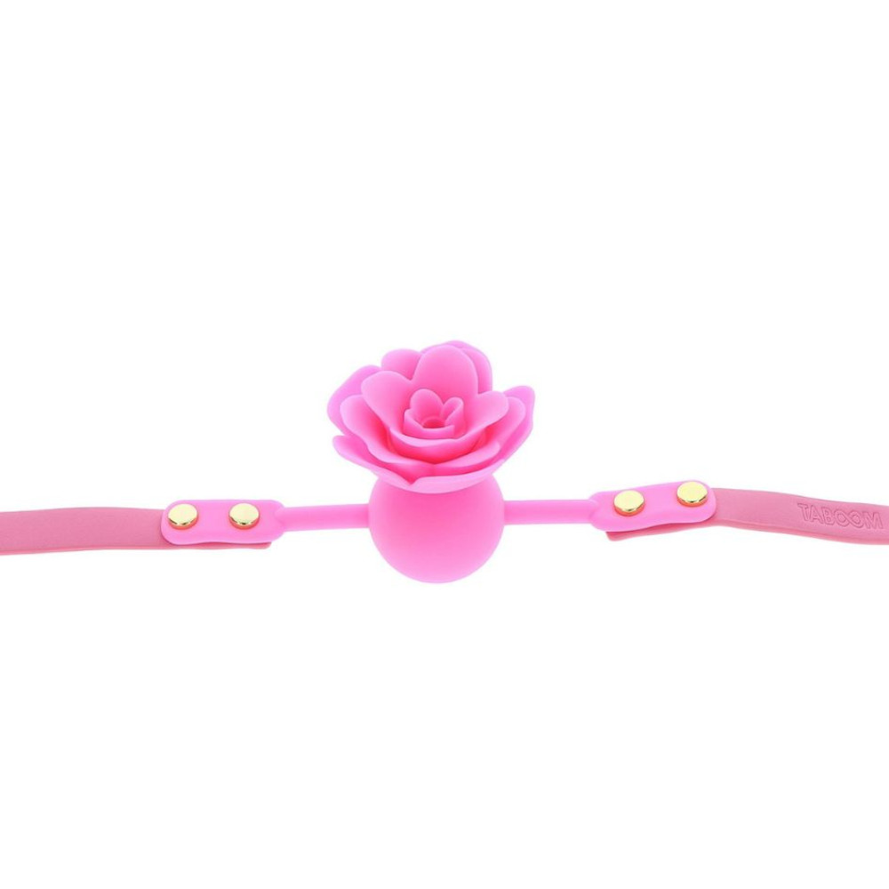 Кляп роза Taboom Malibu Rose Ball Gag розовый, фото №3 — секс шоп Украина, NO TABOO