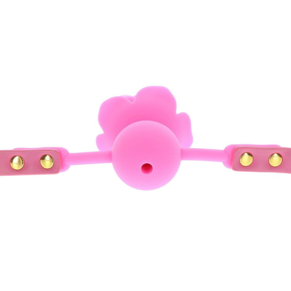 Кляп роза Taboom Malibu Rose Ball Gag розовый, фото №5 — секс шоп Украина, NO TABOO