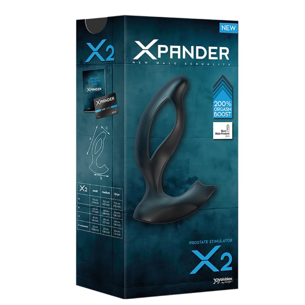  Массажер простаты, размер М, XPANDER X2 черный, 10.5 см х 4.5 см фото №2 — секс игрушки: Украина, NO TABOO