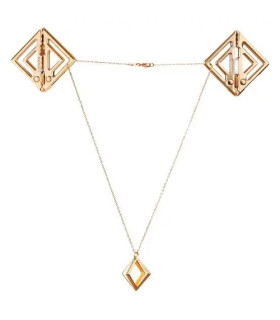 Затискачі для сосків з легкою підвіскою LOCKINK Metal Nipple Clamps with Light Pendant золоті - No Taboo