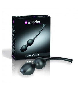 Вагинальные шарики Mystim Jane Wonda Geisha Balls Duo черные, 19 см х 3 см - No Taboo