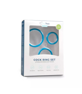 Набор колец для пениса Easytoys Men Only Cock Ring Set 3 шт, разного размера, синий - No Taboo