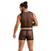 Комплект белья для мужчин, L/XL, Passion Men Set William из двух частей с жилетом и шортами, черный, фото №2 — секс шоп Украина, NO TABOO
