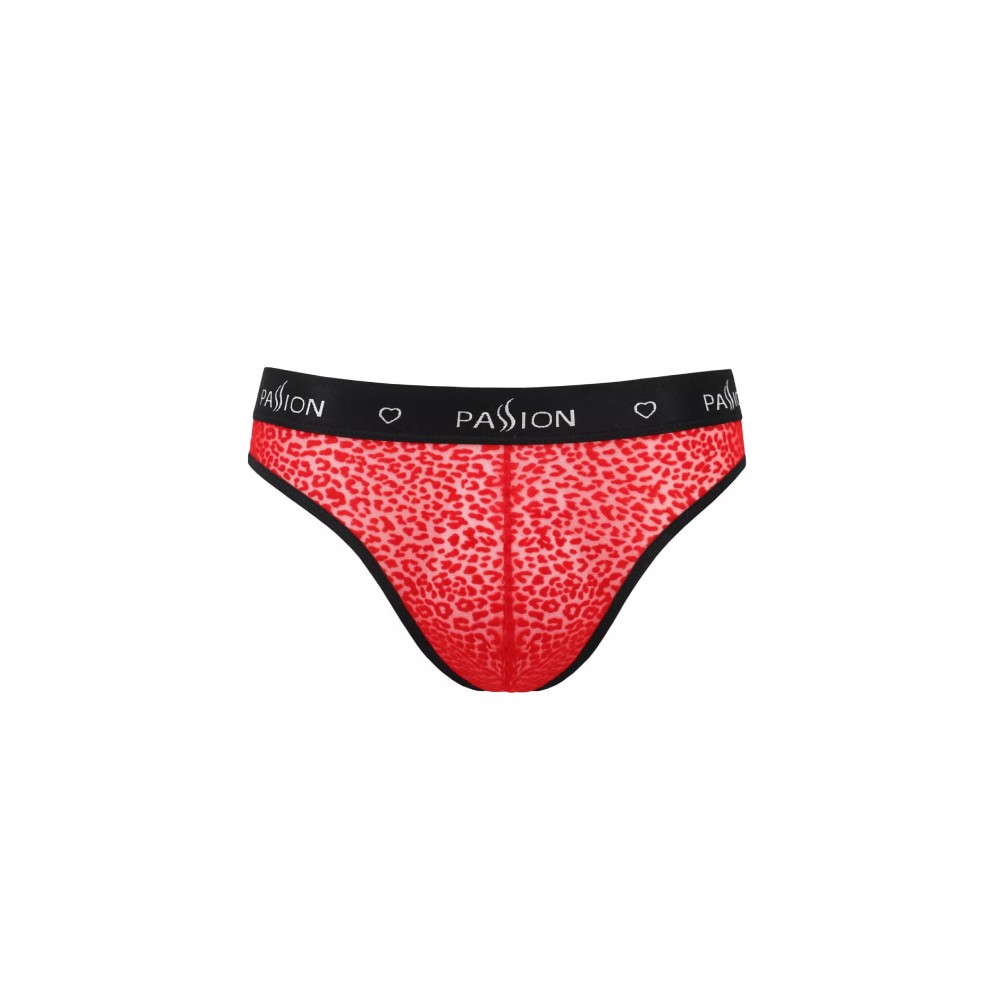 Сексуальные мужские трусы Passion Men Mike, S/M, леопардовый принт, красные, фото №3 — секс шоп Украина, NO TABOO