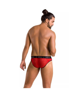 Сексуальные мужские трусы Passion Men Mike, S/M, леопардовый принт, красные - No Taboo