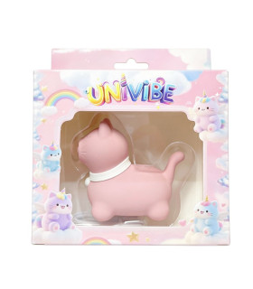 Стимулятор клитора с пульсацией UNIVIBE в виде котика, розовый, 6,5 см - No Taboo
