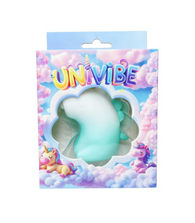 Стимулятор клітора з пульсацією UNIVIBE Єдиноріг біло-зелений, 7.5 см - No Taboo