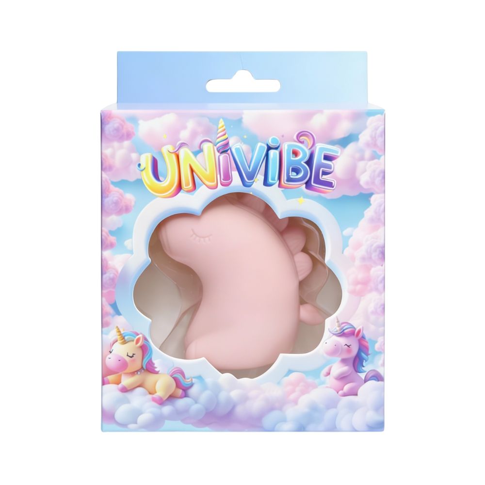 Стимулятор клитора с пульсацией UNIVIBE Единорог розовый, 7.5 см фото №2 — секс игрушки: Украина, NO TABOO