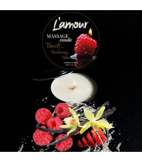 Масажна свічка, 30 мл, L'amour Raspberry Bliss ваніль + малина + квіти - No Taboo