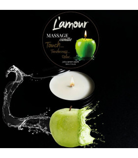 Масажна свічка, 30 мл, L'amour Green Apple зелене яблуко + мускус + жасмин - No Taboo