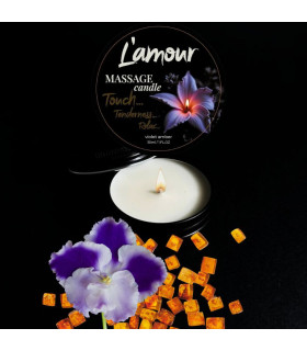 Масажна свічка, 30 мл, L'amour Violet Amber сандал + ваніль + фіалка - No Taboo