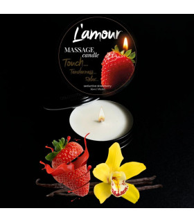 Массажная свеча, 30 мл, L'amour Seductive Strawberry лесные ягоды + клубника + молоко - No Taboo
