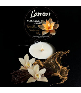 Масажна свічка, 30 мл, L'amour Rain-Kissed Leather and Vanilla шкіра + ваніль + амбра - No Taboo