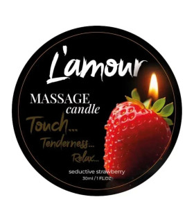 Массажная свеча, 30 мл, L'amour Seductive Strawberry лесные ягоды + клубника + молоко - No Taboo