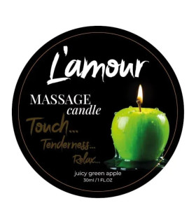 Масажна свічка, 30 мл, L'amour Green Apple зелене яблуко + мускус + жасмин - No Taboo
