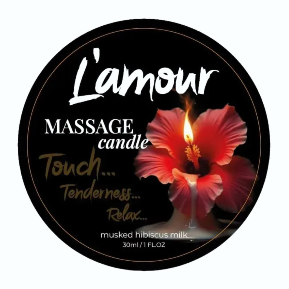Массажная свеча, 30 мл, L'amour Musked Hibiscus & Milk тропические фрукты + молоко + мускус, фото №0 — секс шоп Украина, NO TABOO