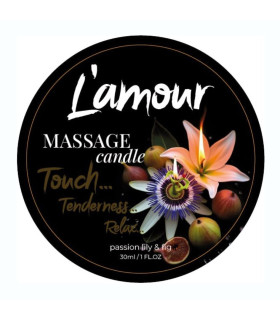 Масажна свічка, 30 мл, L'amour Passion Lily & Fig білий мускус + півонія + жасмин - No Taboo
