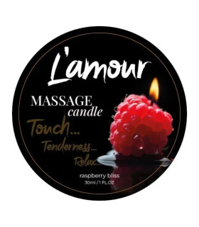 Масажна свічка, 30 мл, L'amour Raspberry Bliss ваніль + малина + квіти - No Taboo
