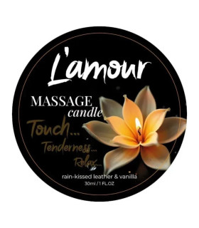 Масажна свічка, 30 мл, L'amour Rain-Kissed Leather and Vanilla шкіра + ваніль + амбра - No Taboo