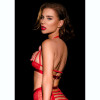 Бюстгальтер открытый, L-XL, OhMyG! Paris Half Bra кружевной, красный, фото №3 — секс шоп Украина, NO TABOO
