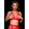 Бюстгальтер открытый, L-XL, OhMyG! Paris Half Bra кружевной, красный, фото №1 — секс шоп Украина, NO TABOO