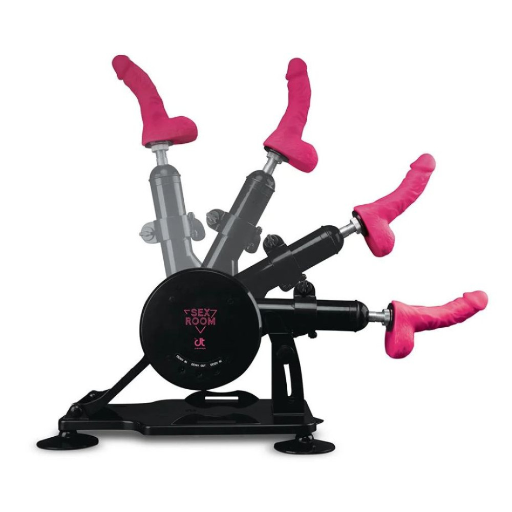 Секс-машина Dreamtoys Sex Room Sex Machine с насадками и пультом, черная фото №10 — секс игрушки: Украина, NO TABOO
